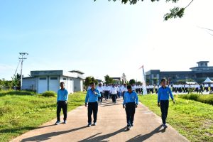 Satgas Operasi Trisila 2023 Laksanakan Olahraga Bersama di Lantamal XII