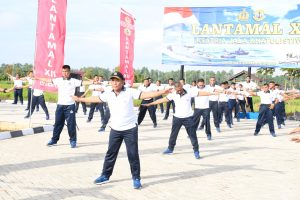 Danlantamal XII Gelar Apel Khusus dan Olahraga Bersama Prajurit Lantamal XII