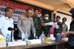 Danlanal TBA Hadiri Pemusnahan Narkotika di Polres Asahan
