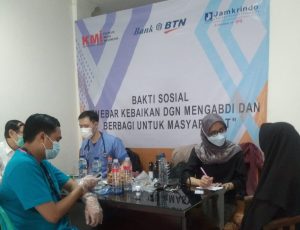 KMI Bersama Bank BTN dan Jamkrindo, Gelar Pengobatan Gratis dan Pembagian Sembako