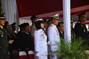 Komandan Lanal Bandung Beserta Unsur FKPD Provinsi Jawa Barat Hadiri Upacara Peringatan Hari Bhayangkara Ke-77 Tahun 2023