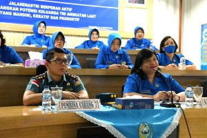 Danlanal TBA dan Ketua Cabang 7 Korcab I DJA I Ikuti Vicon Tatap Muka Dengan Pembina Utama Jalasenastri