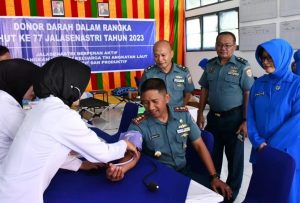 Sambut HUT Ke-77 Jalasenastri, Cabang 3 Korcab I DJA I Lanal Sabang Gelar Donor Darah