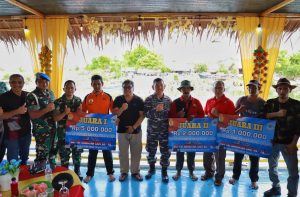 Meriahkan HUT Ke-78 TNI AL, Pos TNI AL Sigli Lanal Lhokseumawe Gelar Lomba Perahu Dayung Tradisional
