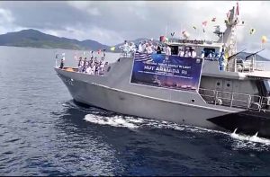 Upacara Tabur Bunga di Laut Dalam Rangka HUT Armada RI di Lanal Tarempa