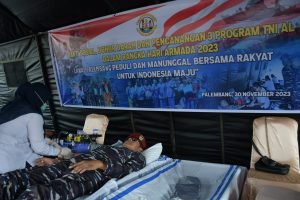 Peringati Hari Armada RI Tahun 2023, Lanal Palembang Gelar Bakti Sosial dan Donor Darah