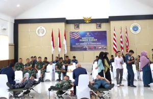 Dalam Rangka Hari Armada RI Tahun 2023, Lanal Dumai Gelar Bakti Sosial Donor Darah dan Pembagian Paket Sembako