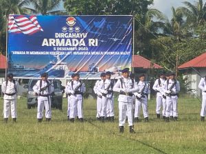Prajurit Lanal Bintan Bersama Jajaran Satuan TNI AL di Tanjung Uban Laksanakan Upacara Hari Armada RI Tahun 2023