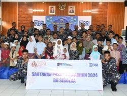 Lanal Sibolga Bersinergi Dengan BRI Cabang Sibolga Berikan Paket Lebaran Idul Fitri 1445 H/2024 M Kepada Anggota dan Anak Yatim