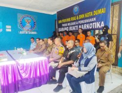 Pasintel Lanal Dumai Hadiri Pemusnahan Barang Bukti Narkotika BNNP Riau di Kota Dumai
