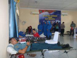 HUT Ke-38 Tahun, Lanal Bengkulu Gelar Bakti Kesehatan Donor Darah dan KB Gratis