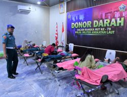 Sambut HUT Ke-79 Polisi MIliter Angkatan Laut, Pomal Lantamal I Gelar Bakti Sosial Donor Darah