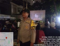 Patroli Dialogis dan Sambang Warga Bhabinkamtibmas Johar Baru Monitoring Kegiatan Warga Nobar Pertandingan Sepak Bola
