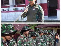 Berikan Semangat, Dansatgas TMMD Ke-124 Kodim 1710/Mimika Pimpin Apel Pagi