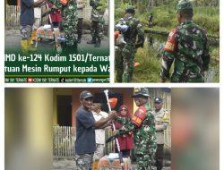 Satgas TMMD Ke-124 Kodim 1501/Ternate Berikan Bantuan Mesin Rumput Kepada Warga