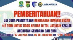 Dishub Lakukan Uji Coba Pembatasan Kendaraan Berat di Exit Tol Jatiasih
