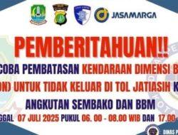Dishub Lakukan Uji Coba Pembatasan Kendaraan Berat di Exit Tol Jatiasih