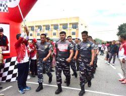 Prajurit Lanal Bintan Turut Ramaikan Gerak Jalan 17 KM di Tanjungpinang